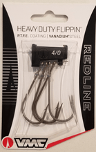 Load image into Gallery viewer, VMC RedLine Series™ Heavy Duty Flippin' hook offers exceptional strength and durability for bass fishing. With a razor-sharp point and premium construction, this hook ensures secure hooksets and reliable performance in heavy cover and challenging conditions