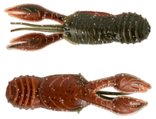 Load image into Gallery viewer, Great Lakes Finesse 2.5-inch Juvy Craw soft plastic bait with floating claws and tentacles, designed to mimic juvenile crawfish for bass fishing techniques like dragging, cracking, and swimming
