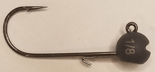 Load image into Gallery viewer, 1/8 ounce tungsten ball head jig with bait keeper and BKK freshwater hooks