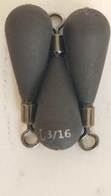 Load image into Gallery viewer, 3/16 ounce line tie teardrop drop shot weight