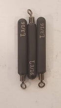 Load image into Gallery viewer, 3/16 ounce line tie tungsten cylinder drop shot weight