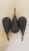 Load image into Gallery viewer, 3/4 ounce line pinch teardrop drop shot weight
