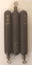 Load image into Gallery viewer, 3/8 ounce line tie tungsten cylinder drop shot weight