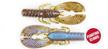 Load image into Gallery viewer, X Zone Muscle Back Finesse Craw 3.25-inch soft plastic bait with floating claws, ideal for bass fishing techniques like flipping, pitching, and as a jig trailer.