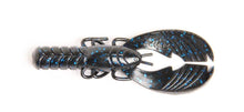 Load image into Gallery viewer, X Zone Muscle Back Craw 4-inch soft plastic bait with floating, cupped claws and cross-ribbed body, ideal for bass fishing techniques like flipping, pitching, punching, and as a jig trailer
