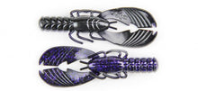 Load image into Gallery viewer, X Zone Muscle Back Craw 4-inch soft plastic bait with floating, cupped claws and cross-ribbed body, ideal for bass fishing techniques like flipping, pitching, punching, and as a jig trailer