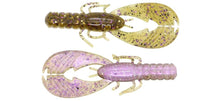 Load image into Gallery viewer, X Zone Muscle Back Finesse Craw 3.25-inch soft plastic bait with floating claws, ideal for bass fishing techniques like flipping, pitching, and as a jig trailer.