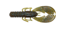 Load image into Gallery viewer, X Zone Muscle Back Finesse Craw 3.25-inch soft plastic bait with floating claws, ideal for bass fishing techniques like flipping, pitching, and as a jig trailer.
