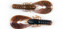 Load image into Gallery viewer, X Zone Muscle Back Finesse Craw 3.25-inch soft plastic bait with floating claws, ideal for bass fishing techniques like flipping, pitching, and as a jig trailer.