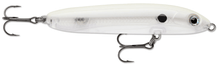 Load image into Gallery viewer, The Rapala skitter v ghost bone colour topwater bait features an exclusive design that radically alters the action of the lure. V-hull body design combined with tail weighted balance allows the lure to cut quick with the snap of the rod, ending with a soft, long glide on slack line. This hard bait is perfect for the walk the dog presentation