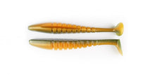 Load image into Gallery viewer, X Zone Pro Series Mega Swammer 5.5-inch soft plastic swimbait with ribbed sides and three-dimensional paddle tail, ideal for bass fishing techniques like swim jigs, umbrella rigs, bladed jigs and trolling