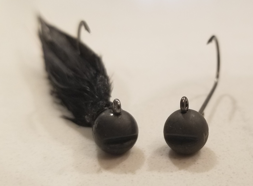 Finesse ball jig heads that are perfect for Marabou pairing