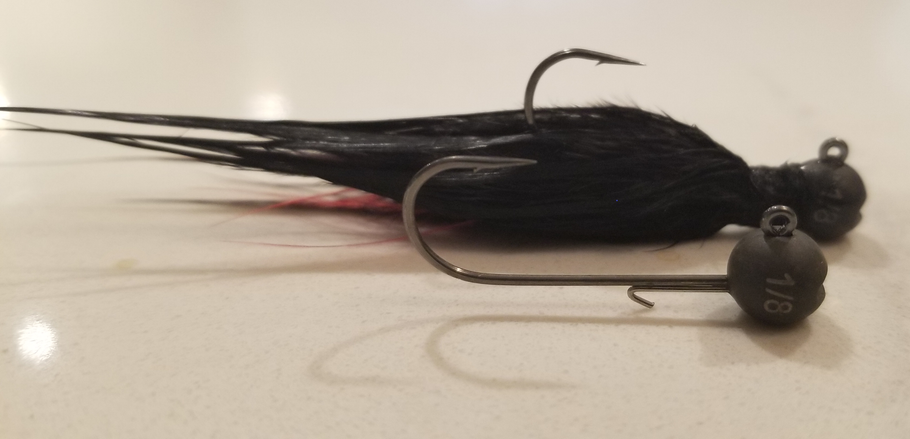 Tackle Outfit tungsten ball jig heads are perfect for Marabou pairing