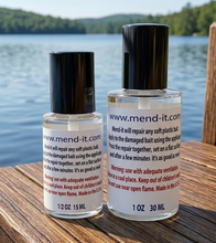 Load image into Gallery viewer, Mend-It soft plastic fishing lure glue repairing torn soft baits for bass, walleye &amp; musky anglers
