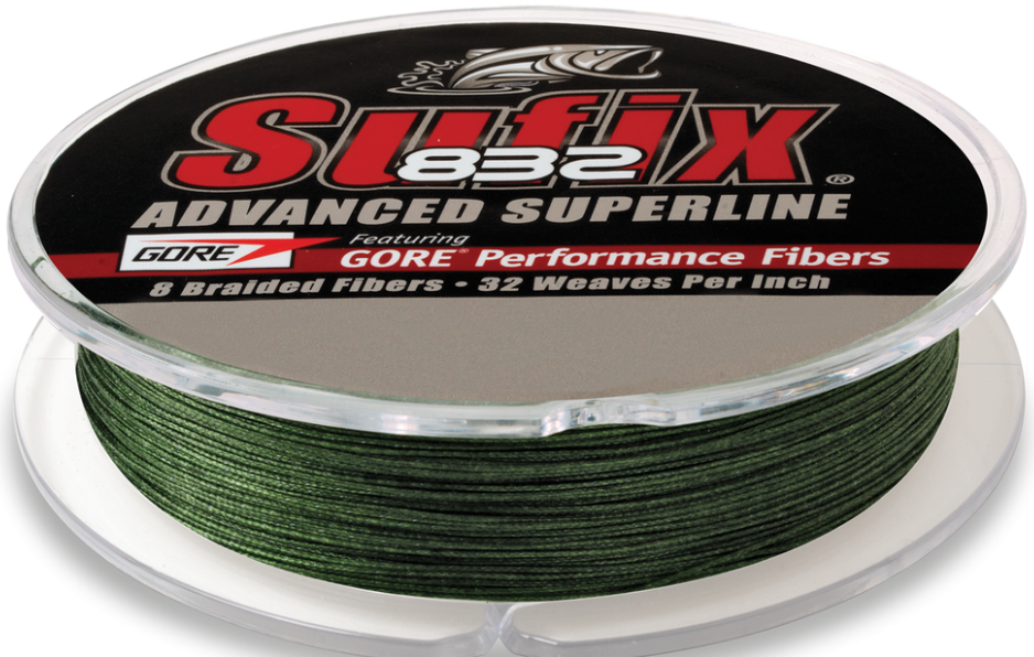 Sufix® 832® Advanced Superline® is the strongest, most durable small diameter braid on the market.Performance Fibers improve abrasion resistance, increase casting distance & accuracy and reduce line vibration. 