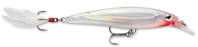 Rapala xrap glass ghost suspending jerk bait.  Featuring 3D holographic eyes, VMC hooks and a flash feathered treble hook teaser tail